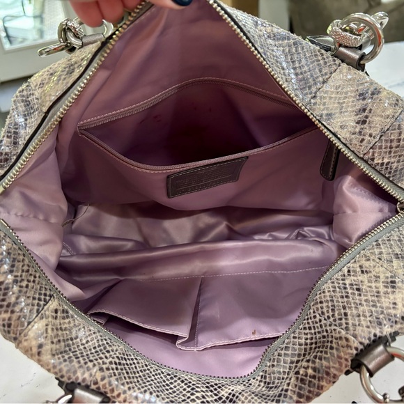 Coach Snakeskin Satchel in Gray and Brown - Picture 3 of 4